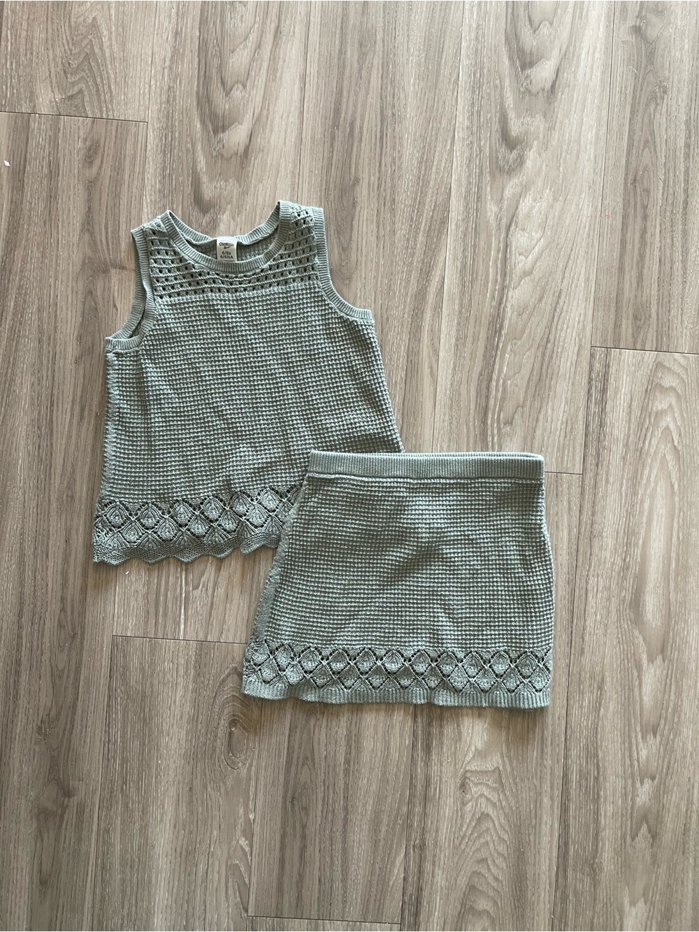 OshKosh B'gosh Sage Green Knit Tank & Skirt Set